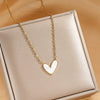 Titanium Steel Heartshaped Love Necklace For Women With Electroplating Irregular Pendant And Cross Chain Ins Trendy Niche Design