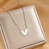 Titanium Steel Heartshaped Love Necklace For Women With Electroplating Irregular Pendant And Cross Chain Ins Trendy Niche Design
