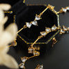 Titanium Steel Heartshaped Zircon Branch Artistic Pendant Necklace For Women