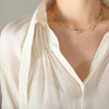 Titanium Steel Heartshaped Zircon Branch Artistic Pendant Necklace For Women