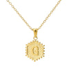 316L Stainless Steel Hexagonal Letter Pendant Necklace For Women With Electroplating And Ochain