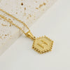 316L Stainless Steel Hexagonal Letter Pendant Necklace For Women With Electroplating And Ochain