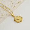 316L Stainless Steel Hexagonal Letter Pendant Necklace For Women With Electroplating And Ochain
