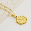 316L Stainless Steel Hexagonal Letter Pendant Necklace For Women With Electroplating And Ochain