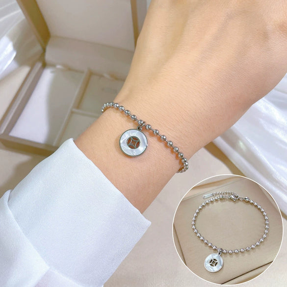 Titanium Steel Hip Hop Bracelet With Gold Inlaid Constellation Cartoon Style