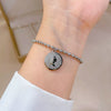Titanium Steel Hip Hop Bracelet With Gold Inlaid Constellation Cartoon Style