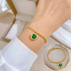 Titanium Steel Hip Hop Bracelet With Gold Inlaid Constellation Cartoon Style