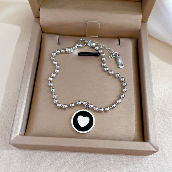 Titanium Steel Hip Hop Bracelet With Gold Inlaid Constellation Cartoon Style