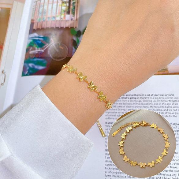 Titanium Steel Hip Hop Bracelet With Gold Inlaid Constellation Cartoon Style