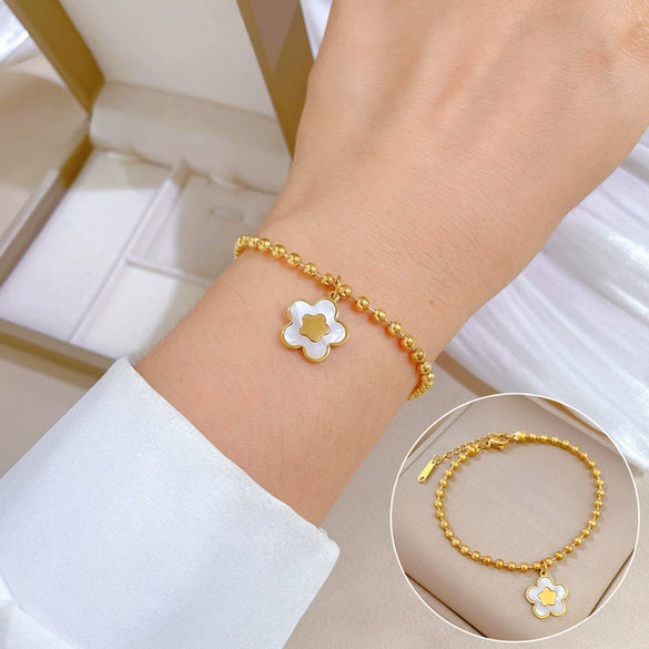 Titanium Steel Hip Hop Bracelet With Gold Inlaid Constellation Cartoon Style
