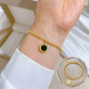 Titanium Steel Hip Hop Bracelet With Gold Inlaid Constellation Cartoon Style