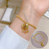 Titanium Steel Hip Hop Bracelet With Gold Inlaid Constellation Cartoon Style