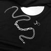 Titanium Steel Hip Hop Cross Detachable Clavicle Chain With Geometric Pattern And Polishing Design