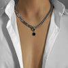 Titanium Steel Hip Hop Cross Detachable Clavicle Chain With Geometric Pattern And Polishing Design