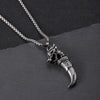 304 Stainless Steel Hip-Hop Punk Scissors COMD Hammer Turquoise Glass Stone Pendant Necklace