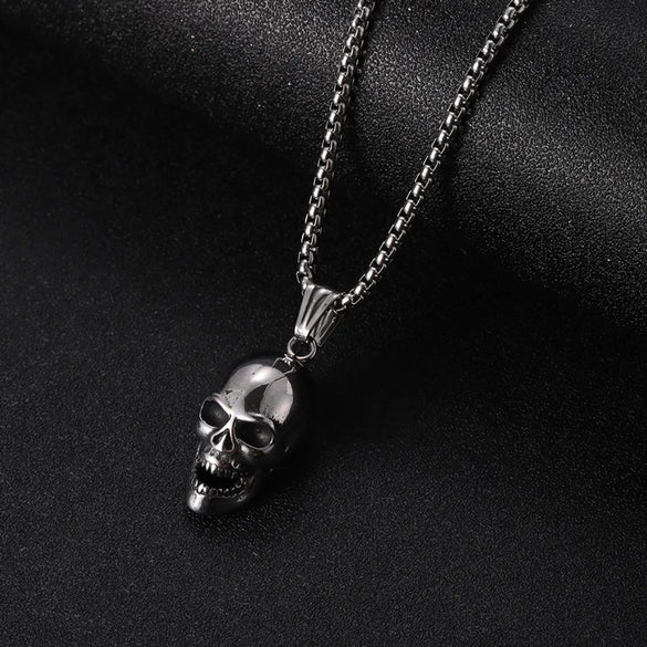 304 Stainless Steel Hip-Hop Punk Scissors COMD Hammer Turquoise Glass Stone Pendant Necklace