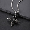 304 Stainless Steel Hip-Hop Punk Scissors COMD Hammer Turquoise Glass Stone Pendant Necklace