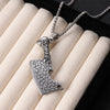 304 Stainless Steel Hip-Hop Punk Scissors COMD Hammer Turquoise Glass Stone Pendant Necklace