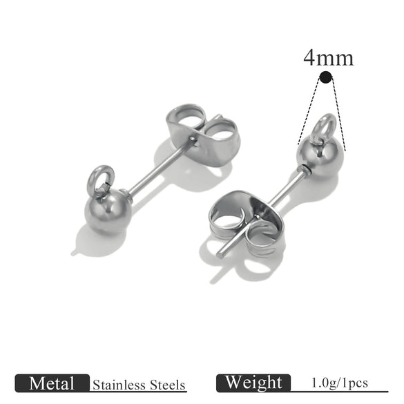 Titanium Steel Hip Hop Style Round Head Handmade Electroplated Geometric Unisex Earrings Jewelry Accessories