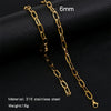 Titanium Steel Hiphop Street Geometric Square Line Oshaped Electroplated Wave Pattern Unisex Jewelry