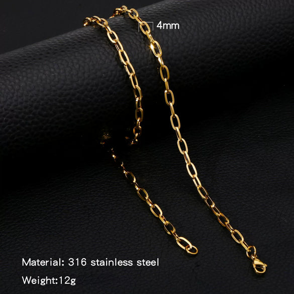 Titanium Steel Hiphop Street Geometric Square Line Oshaped Electroplated Wave Pattern Unisex Jewelry
