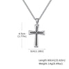 Titanium Steel Hiphop Stylish Geometric Micropaved Cross Pendant Necklace