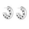 Titanium Steel Hollow Earrings With Cartoon And Geometric Style Vacuum Plating In Furnace Unisex