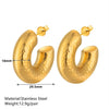 Titanium Steel Hollow Earrings With Cartoon And Geometric Style Vacuum Plating In Furnace Unisex