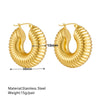 Titanium Steel Hollow Earrings With Cartoon And Geometric Style Vacuum Plating In Furnace Unisex