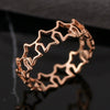 Titanium Steel Hollow Fivepointed Star Ring Geometric Style Electroplated