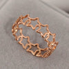 Titanium Steel Hollow Fivepointed Star Ring Geometric Style Electroplated
