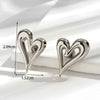 Titanium Steel Hollow Heart Shaped Light Luxury Style Ear Jewelry With Letters Numbers Text Pattern And Electroplating Design