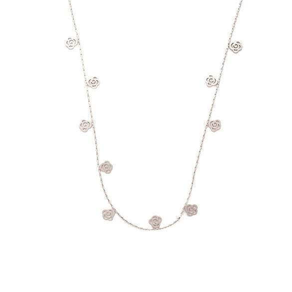 Titanium Steel Hollow Leaf Love Star Necklace For Women With Electroplating Design