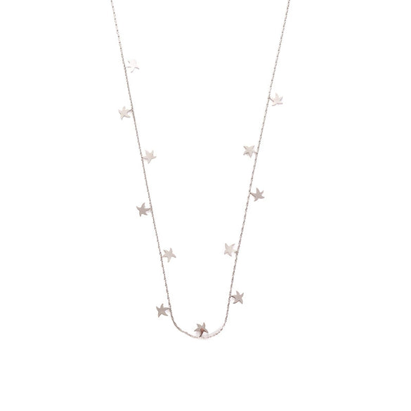 Titanium Steel Hollow Leaf Love Star Necklace For Women With Electroplating Design