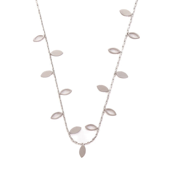 Titanium Steel Hollow Leaf Love Star Necklace For Women With Electroplating Design