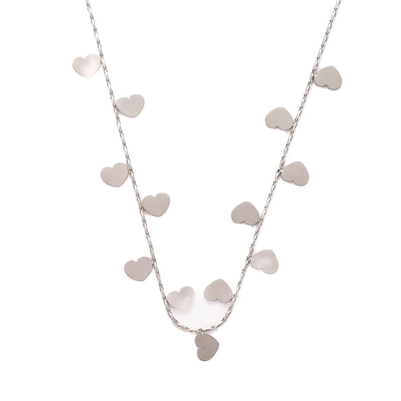 Titanium Steel Hollow Leaf Love Star Necklace For Women With Electroplating Design