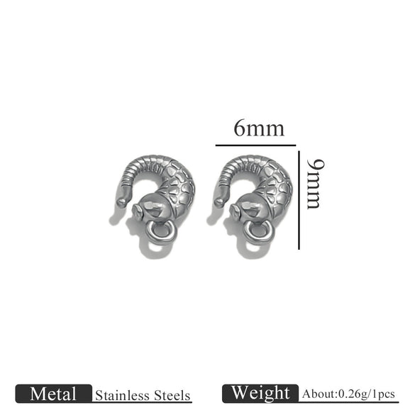 Titanium Steel Hook Buckles Jewelry Connecting Buckles For Bracelets Necklaces Handmade Diy Accessories With Totem Pattern Electroplated