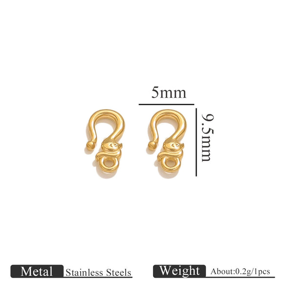 Titanium Steel Hook Buckles Jewelry Connecting Buckles For Bracelets Necklaces Handmade Diy Accessories With Totem Pattern Electroplated