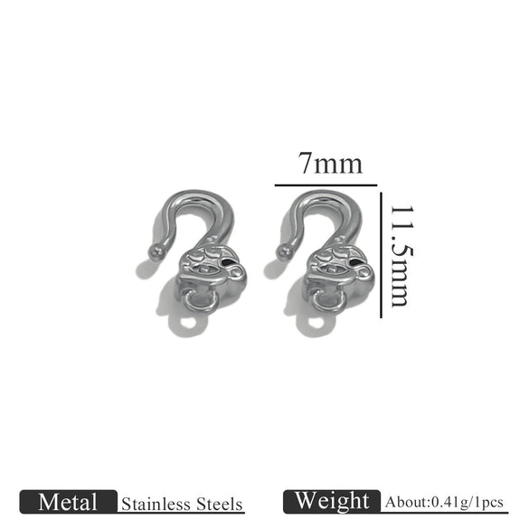 Titanium Steel Hook Buckles Jewelry Connecting Buckles For Bracelets Necklaces Handmade Diy Accessories With Totem Pattern Electroplated