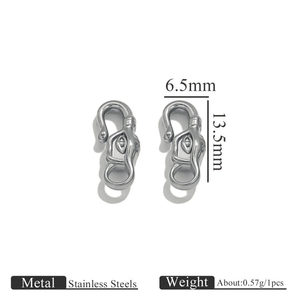 Titanium Steel Hook Buckles Jewelry Connecting Buckles For Bracelets Necklaces Handmade Diy Accessories With Totem Pattern Electroplated