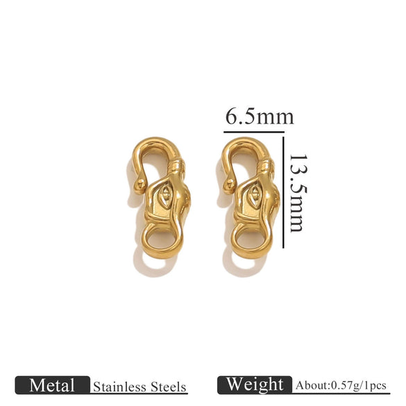 Titanium Steel Hook Buckles Jewelry Connecting Buckles For Bracelets Necklaces Handmade Diy Accessories With Totem Pattern Electroplated
