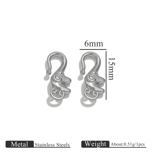 Titanium Steel Hook Buckles Jewelry Connecting Buckles For Bracelets Necklaces Handmade Diy Accessories With Totem Pattern Electroplated
