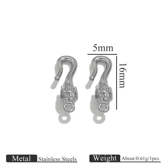 Titanium Steel Hook Buckles Jewelry Connecting Buckles For Bracelets Necklaces Handmade Diy Accessories With Totem Pattern Electroplated
