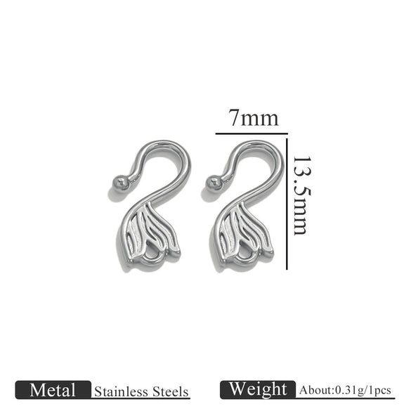 Titanium Steel Hook Buckles Jewelry Connecting Buckles For Bracelets Necklaces Handmade Diy Accessories With Totem Pattern Electroplated