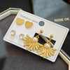 Titanium Steel Imitation Pearl Heart Shape Sunflower Electroplated Women's Earrings