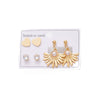 Titanium Steel Imitation Pearl Heart Shape Sunflower Electroplated Women's Earrings