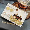 Titanium Steel Imitation Pearl Heart Shape Sunflower Electroplated Women's Earrings