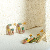 316L Stainless Steel Inlaid Multicolor Czech Diamond Geometric Electroplating Earrings