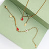 316L Stainless Steel Inlaid Resin Gourd Pendant Necklace For Women Electroplated Fashion Style