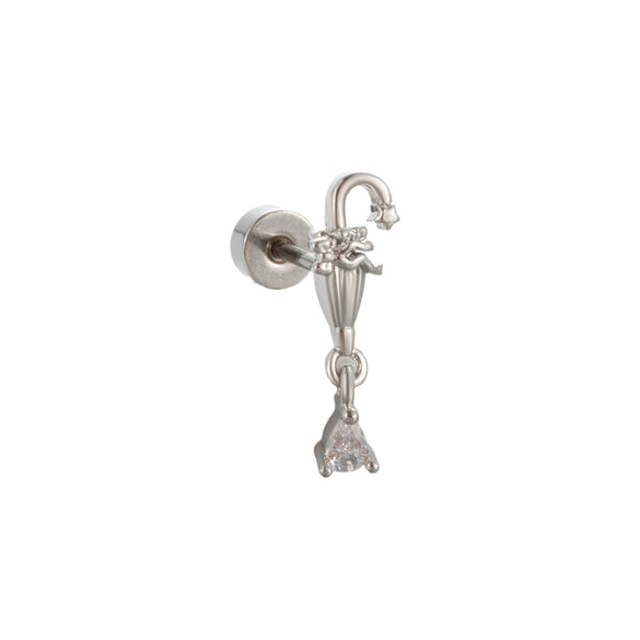 Titanium Steel Inlaid Zircon Ear Nail For Women Cute High Sense